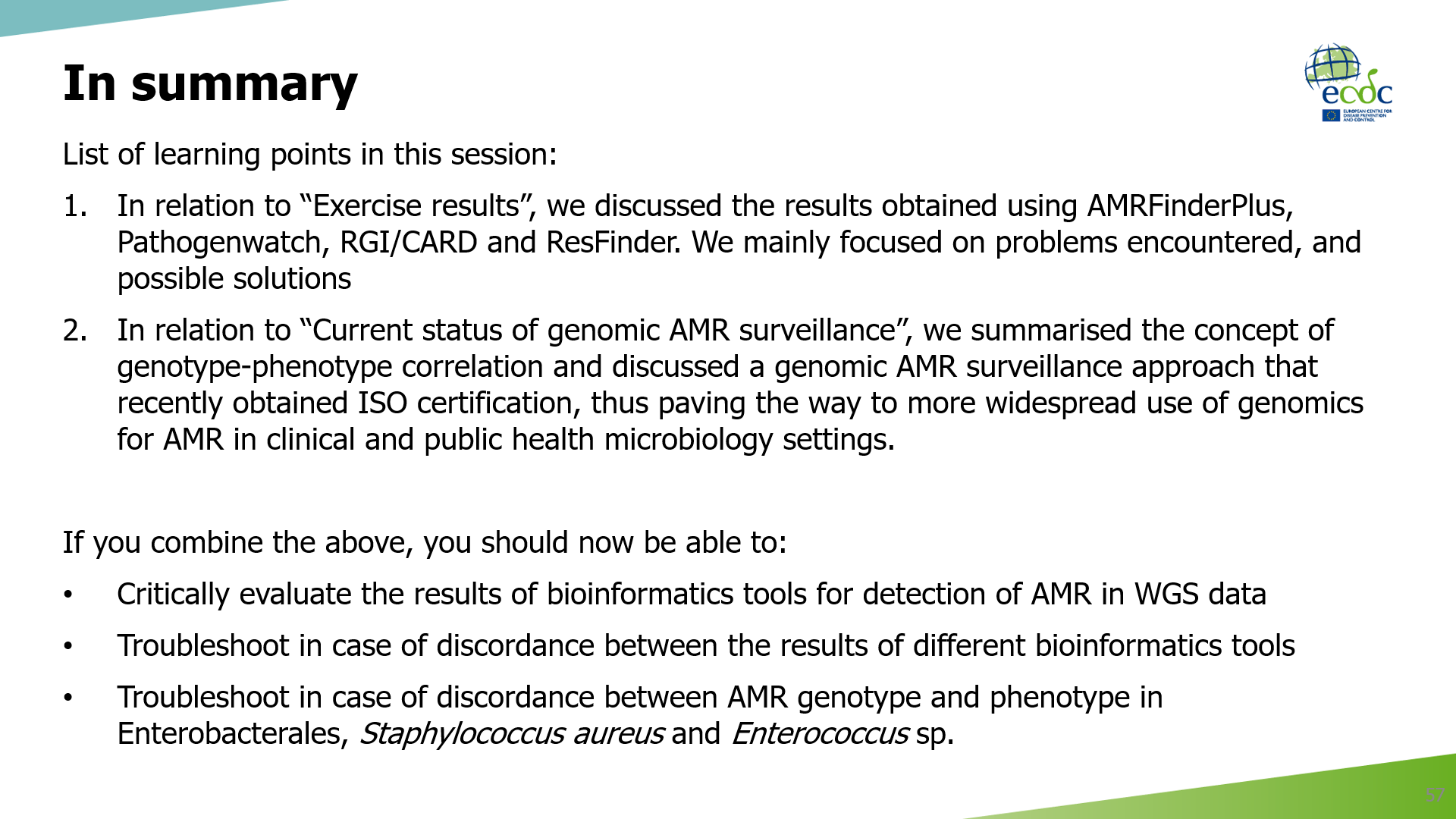 summary of session 2